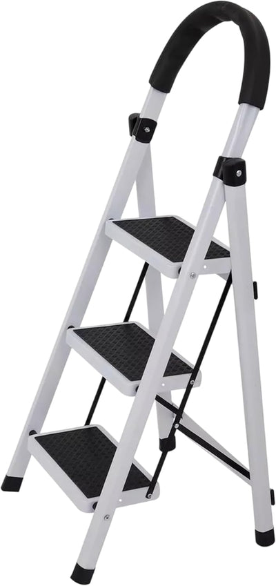 Bluelander Escalera Plegable de 3 Peldaños con Patas Antideslizantes – Compacta y Estable para el Hogar