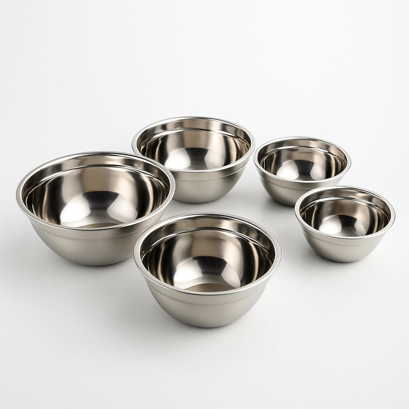 Bluelander Set de 5 Bowls de Acero Inoxidable para Cocina y Ensaladas