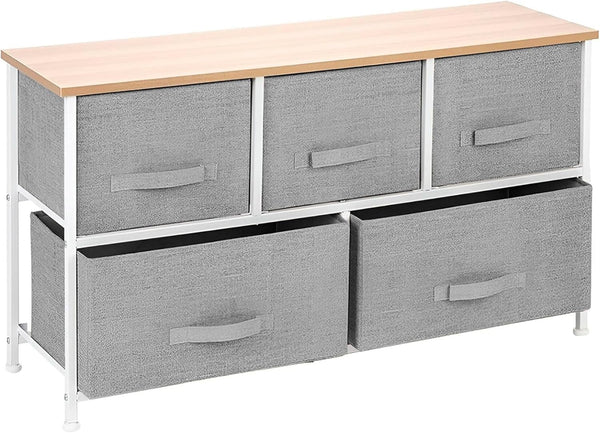 Bluelander Cajonera 5 Cajones - Acero Repisa Recámara Gris