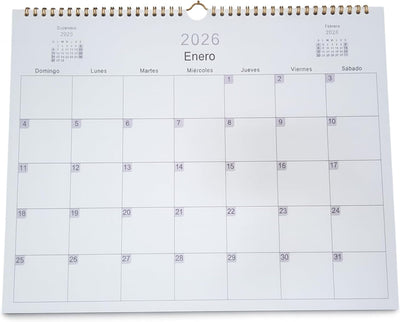 Bluelander Calendario de Pared 2026 A3 - Con Espiral 28x37.3cm