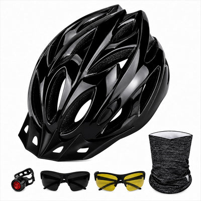 Casco Bicicleta con Lentes Luz y Máscara