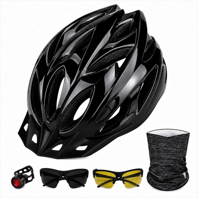 Casco Bicicleta con Lentes Luz y Máscara