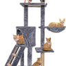 Bluelander Torre para Gatos 1.4 m, Rascador con Niveles, Escaleras y Superficies Afelpadas