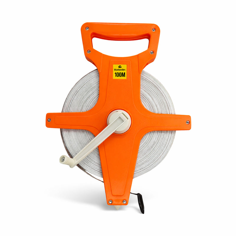 Bluelander Cinta Métrica 100m - Fibra Vidrio 12.5mm Construcción Topografía
