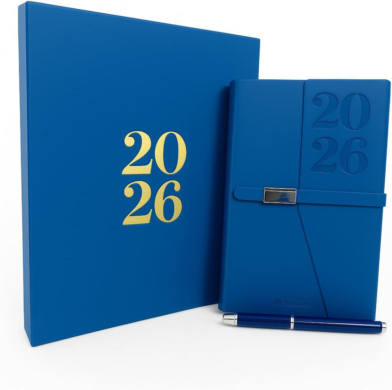 Bluelander Agenda Escolar 2026 A5 con Bolígrafo y Cierre de Broche