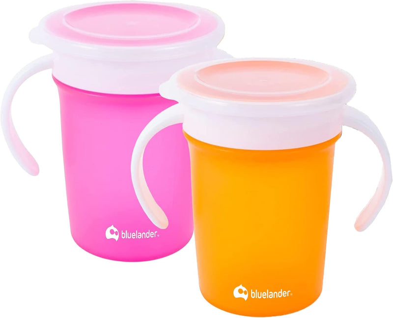 Bluelander Vasos de Entrenamiento 360° para Bebé, Pack 2 Pzas