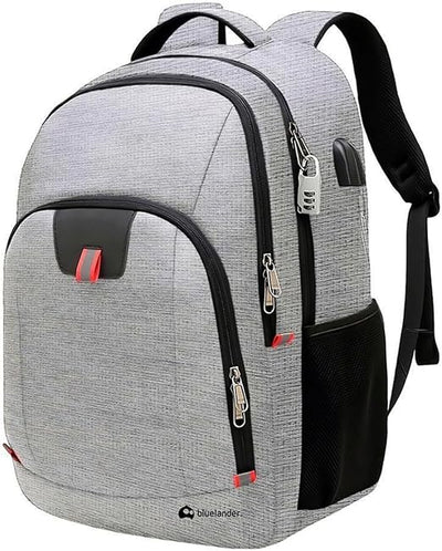 Bluelander Mochila de Viaje Antirrobo, USB, Candado, Tela Oxford 900D