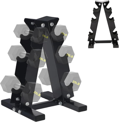 Bluelander Rack para Mancuernas 3 Niveles 5-50 lbs | Alta Resistencia