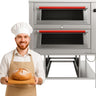 Bluelander Horno Industrial para Panadería - Gas LP 150x90x70cm con 4 Charolas