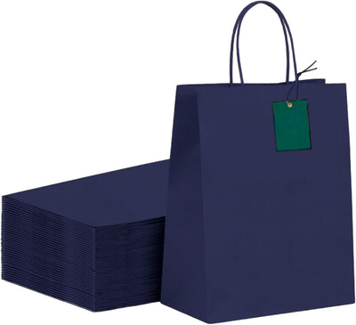 Bluelander Kit de Bolsas de Papel Kraft 27×21×11 cm, Resistentes para Regalos y Almacenaje