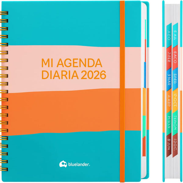 Bluelander Agendas 2026 A5 con Pestañas y Diseño Resistente