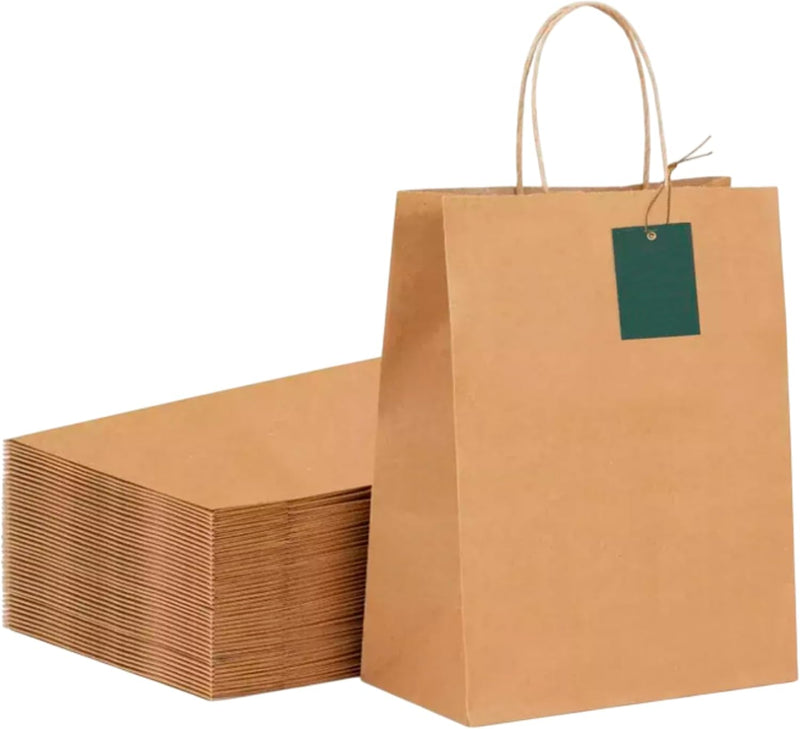 Bluelander Kit de Bolsas de Papel Kraft 27×21×11 cm, Resistentes para Regalos y Almacenaje