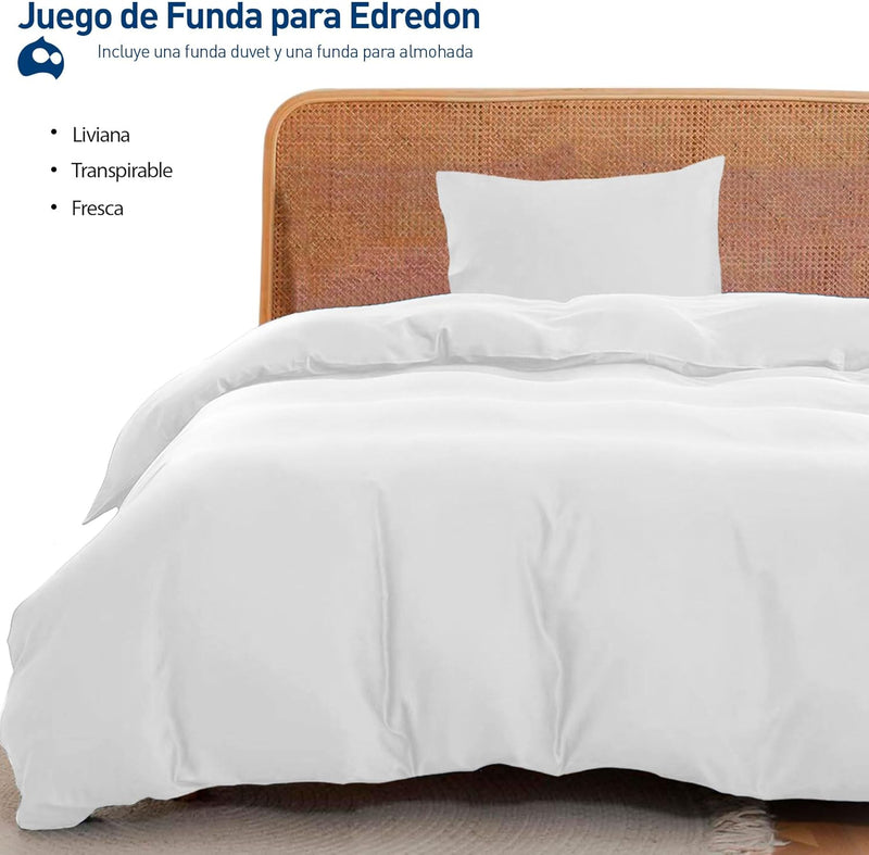 Bluelander Funda Duvet Individual 173x228cm - Microfibra Botones Funda Almohada
