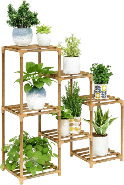 Bluelander Soporte de Madera para Macetas 7 Estantes, Organizador de Plantas