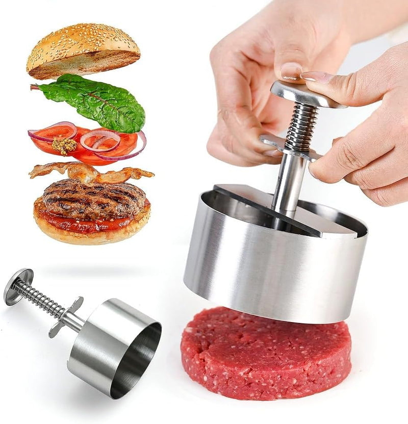 Bluelander Molde para Hamburguesas - Acero Inoxidable Antiadherente Prensa
