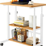 Bluelander  Escritorio Ajustable 3 Niveles con Ruedas, 60×40 cm, Café