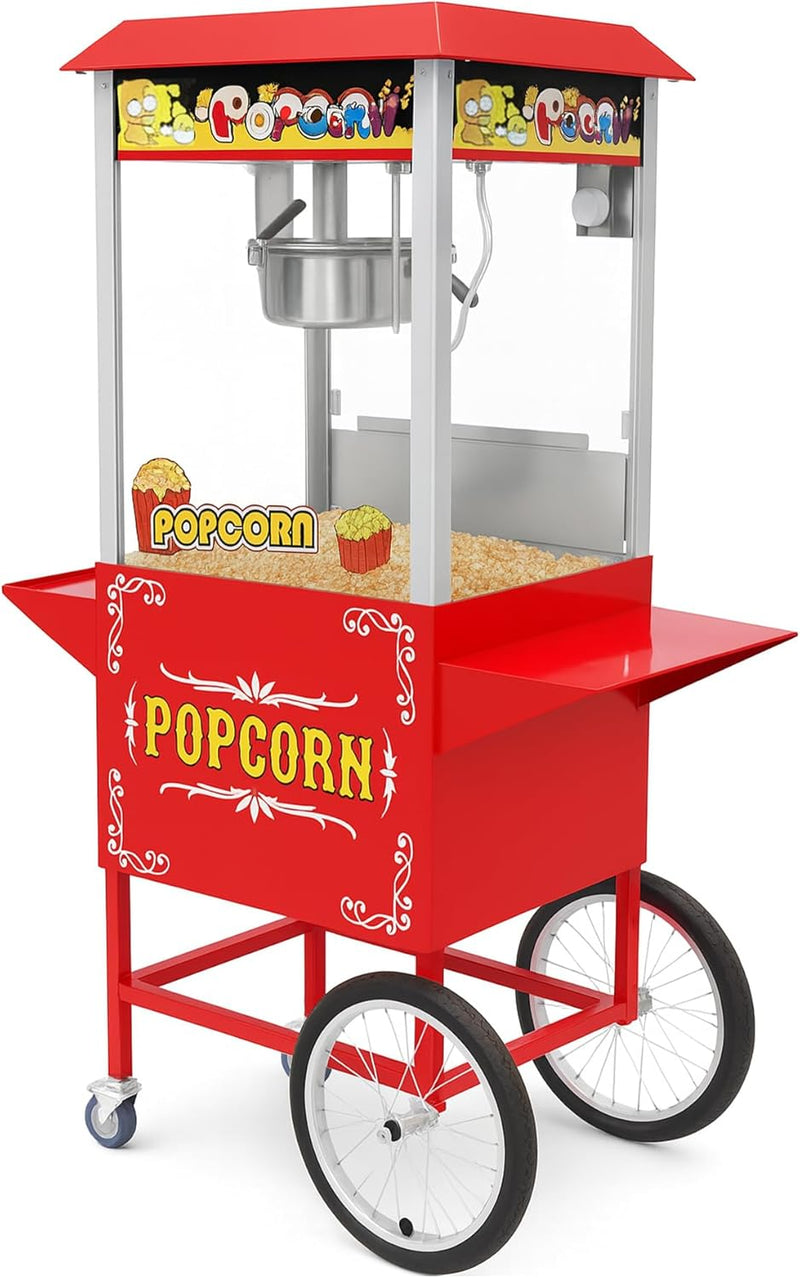 Bluelander Máquina de Palomitas con Ruedas - Hervidor Profesional para Eventos