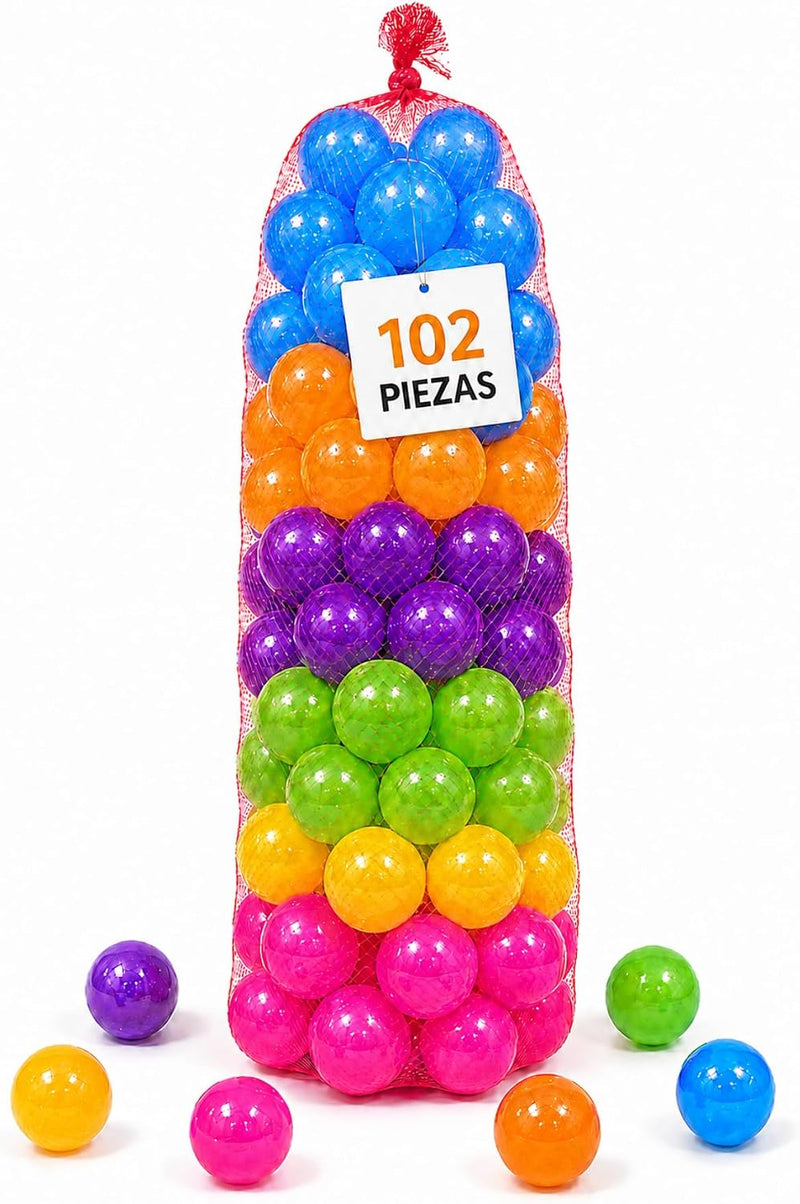 Pelotas para Alberca 102 Piezas 8 cm Translúcidas