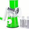 Bluelander Rallador Manual 3 en 1 de Acero Inoxidable con Rebanador y Cortadores (Verde o Blanco)