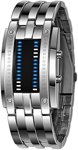 Reloj Hombre LED Binario Acero Inoxidable