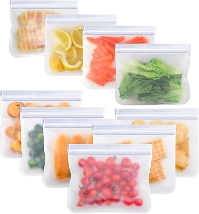 Bluelander Bolsas Reutilizables para Alimentos 10 pzas | Herméticas y Sin BPA