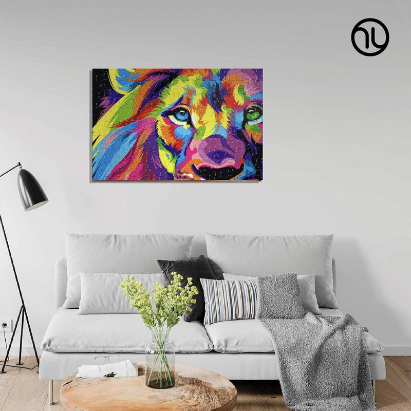 hanylish Rompecabezas de 1000 Piezas para Toda la Familia, Diseño León de Colores, Calidad Premium, Multicolor, Tamaño Perfecto de 70 x 50 cm (Largo x Ancho) (León de Colores)