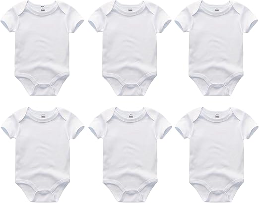 Bluelander Pack 6 Bodies Bebé Unisex - 100% Algodón Mamelucos Interior