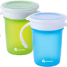 Bluelander Vaso Entrenador 360° Antiderrames para Bebé 280 ml – 2 Pzas (Azul/Verde)