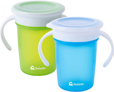 Bluelander Vasos de Entrenamiento 360° para Bebé, Pack 2 Pzas