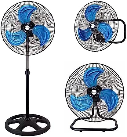 Bluelander Ventilador 3 en 1 Piso, Pared y Pedestal – 18", Metal, 3 Velocidades, 70W