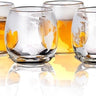 Bluelander Set de Vasos de Whisky con Diseño de Mapa, Vidrio Grueso 400 ml