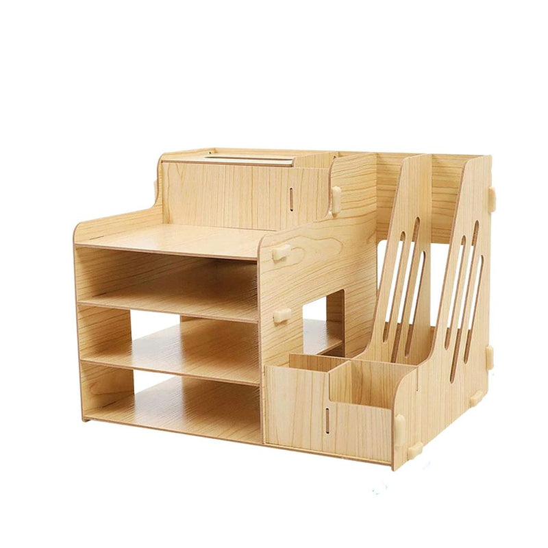 Organizador Escritorio Madera con Compartimentos