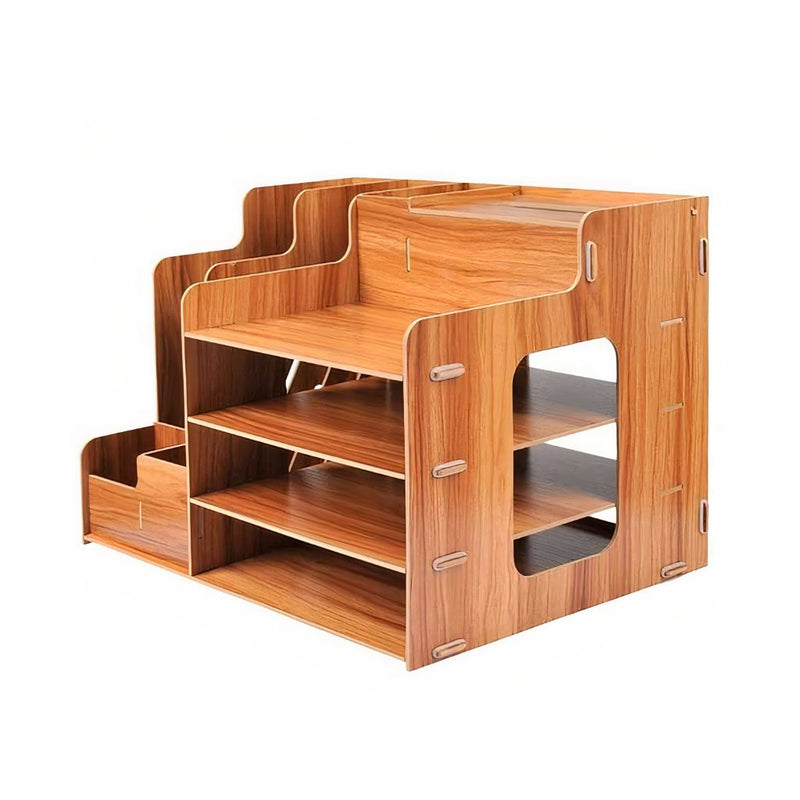 Organizador Escritorio Madera con Compartimentos