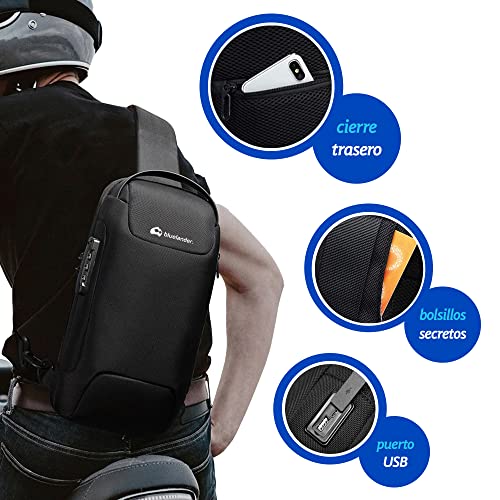 Mochila Antirrobo Cruzada, Bolso de Pecho para Hombre - Bluelander